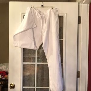 White scrub pants